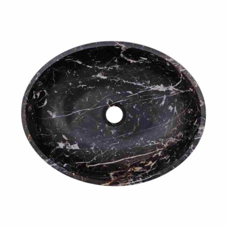 Black & Gold Honed Oval Basin Marble 1811