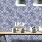 Arabia Blue Patterned Hexagon Satin Glass Mosaic Tiles 73X73