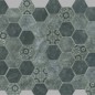 Signature Charcoal Hexagon Satin Glass Mosaic Tiles 45X45