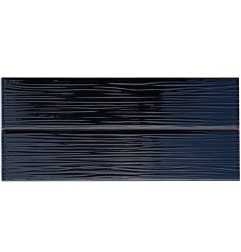 Opt Art Lines Nero Gloss Italian Ceramic Wall Tile 50x250