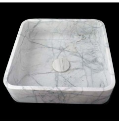 Persian White Honed  Square Basin Marble 4013