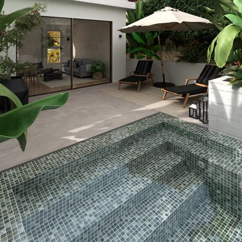 Nature Jungle Spanish Glass Mosaic Pool Tiles