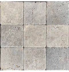 Silver Tumbled Travertine Tiles 100x100