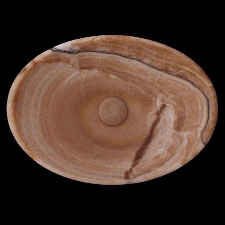 Chocolate Onyx Honed Oval Concave Design Basin 3904