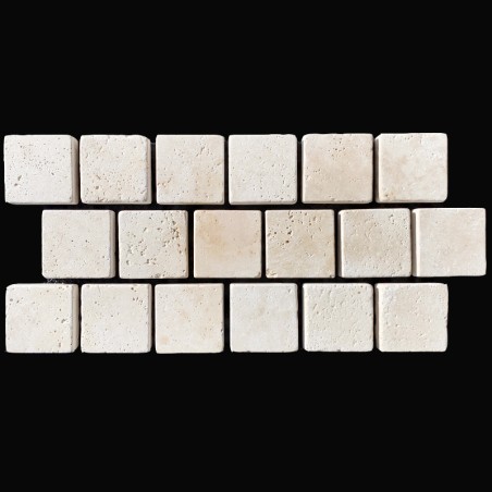 Chiaro Light Tumbled Brick Pattern Cobblestone Travertine