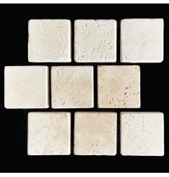 Chiaro Light Tumbled Brick Pattern Cobblestone Travertine