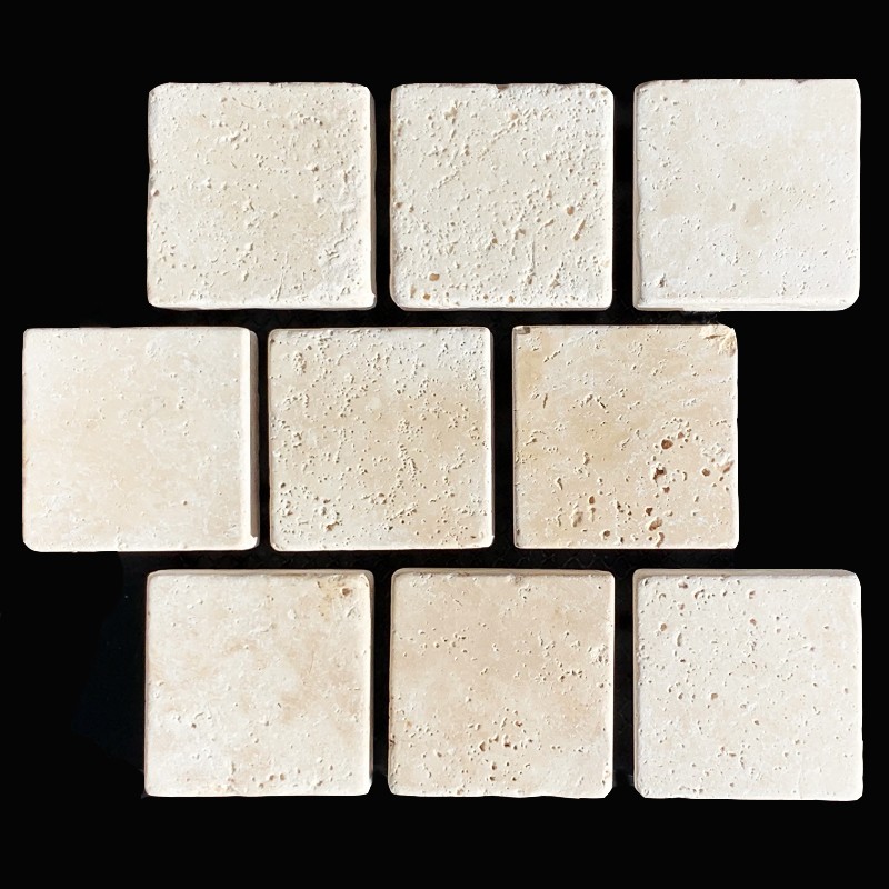 Chiaro Light Tumbled Brick Pattern Cobblestone Travertine