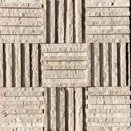 Botticino Split Face Marble Mosaic Tiles