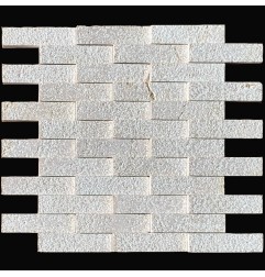 Crema Perla Antique Interlocking Limestone Mosaic Tiles