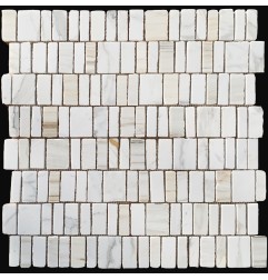 Calacatta Oro Gold Scarpa Honed Surface & Chiselled Edge Marble Mosaic Tiles