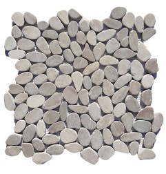 Tan Mini Tumbled Sliced Pebble Squares