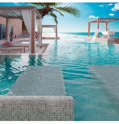 Onix Vanguard Kara Grey Spanish Glass Mosaic Pool Tiles