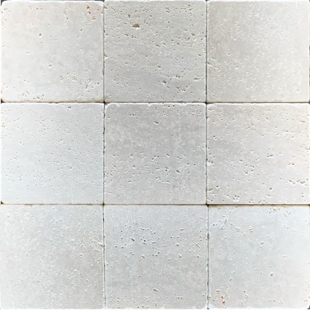 Sterling Silver Tumbled Travertine Tiles 100x100x10mm