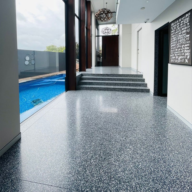 Gem Black Honed HD Terrazzo