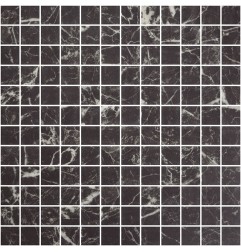 Onix Ecostone Nero Marquina Matte Spanish Glass Mosaic Pool Tiles