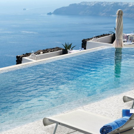 Onix Ecostone Statuario Matte Spanish Glass Mosaic Pool Tiles