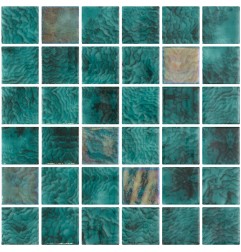 Onix Penta Vanguard Arrecife Iridis Emerald Spanish Glass Mosaic Pool Tiles