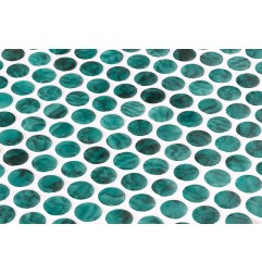 Onix Penny Vanguard Arracife Iridis Emerald Spanish Glass Mosaic Pool Tiles