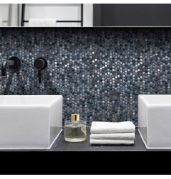 Onix Penny Vanguard Arracife Iridis Grey Spanish Glass Mosaic Pool Tiles