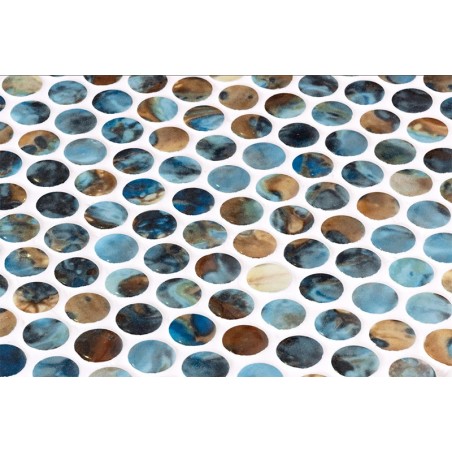 Onix Penny Vanguard Print Spanish Glass Mosaic Pool Tiles