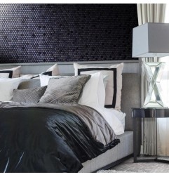 Onix Penny Vanguard Opalo Black Spanish Glass Mosaic Pool Tiles