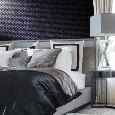 Onix Penny Vanguard Opalo Black Spanish Glass Mosaic Pool Tiles