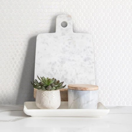 Onix Penny Vanguard Opalo White Spanish Glass Mosaic Pool Tiles