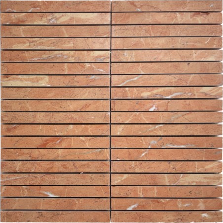 Rojo Alicante Kit Kat (Finger) Honed Marble Mosaic Tiles 148x15