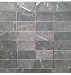 Pietra Grey Polished Limestone Mosaic Tiles 60X30
