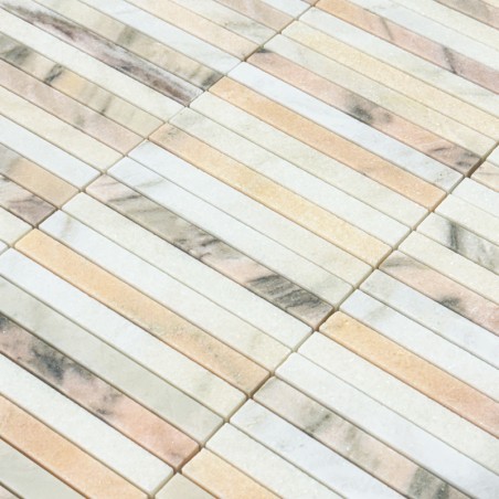 Rosa Portugal Kit Kat (Finger) Honed Marble Mosaic Tiles 148x15