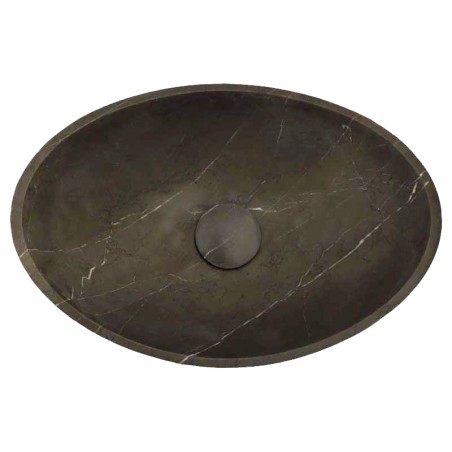 Pietra Grey Honed Oval Concave Design Basin Limestone 4566