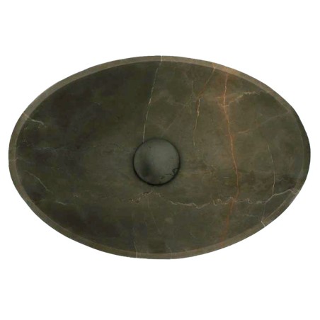 Pietra Grey Honed Oval Concave Design Basin Limestone 4655