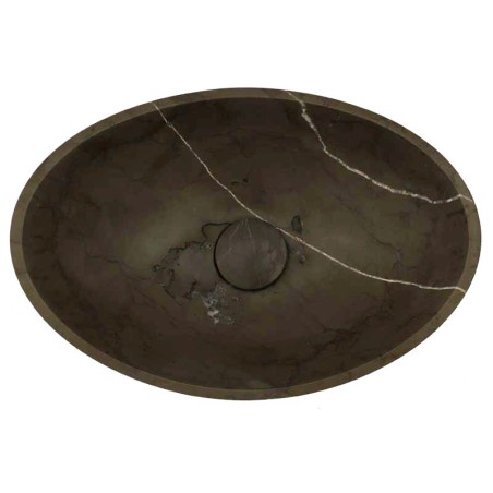 Pietra Grey Honed Oval Concave Design Basin Limestone 4658