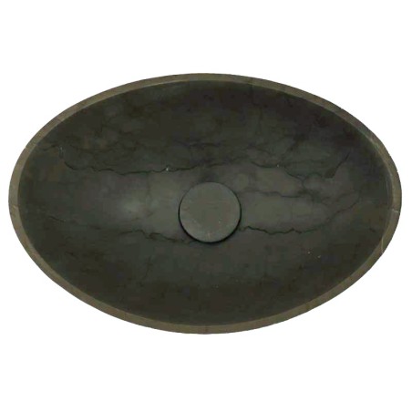 Pietra Grey Honed Oval Concave Design Basin Limestone 4659