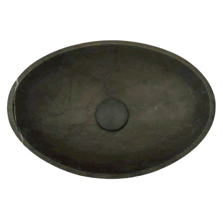 Pietra Grey Honed Oval Concave Design Basin Limestone 4665