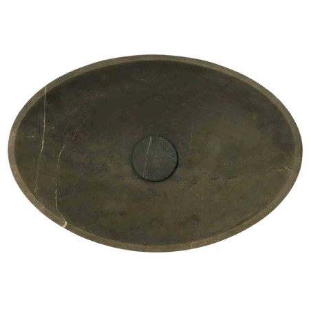 Pietra Grey Honed Oval Concave Design Basin Limestone 4670