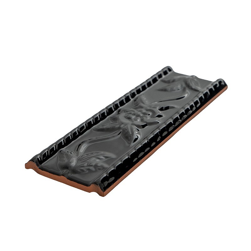 Black Gloss Nerina Listello Ceramic Tiles