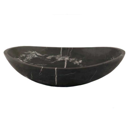 Pietra Grey Honed Oval Concave Design Basin Limestone 4103 With Matching Pop-Up Waste
