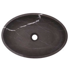 Pietra Grey Honed Oval Basin Limestone 3355