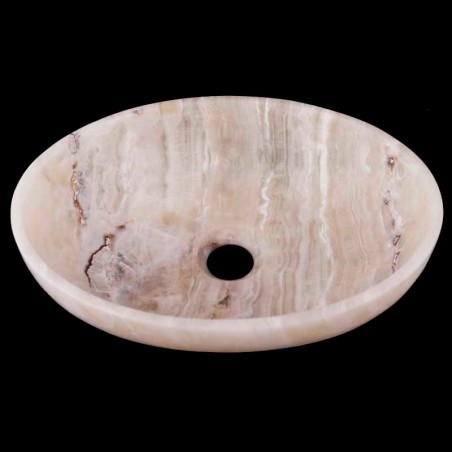 Pearl White Onyx Honed Oval Basin 3492