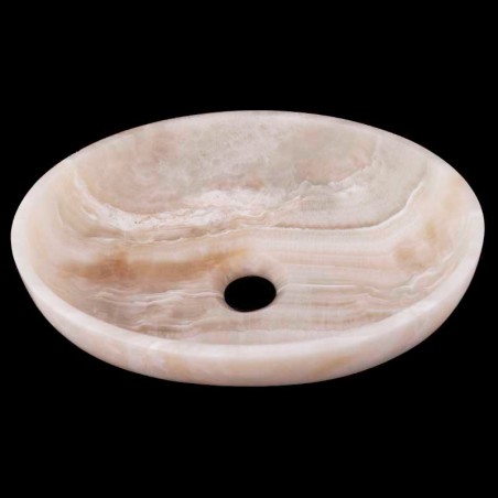 Pearl White Onyx Honed Oval Basin 3493
