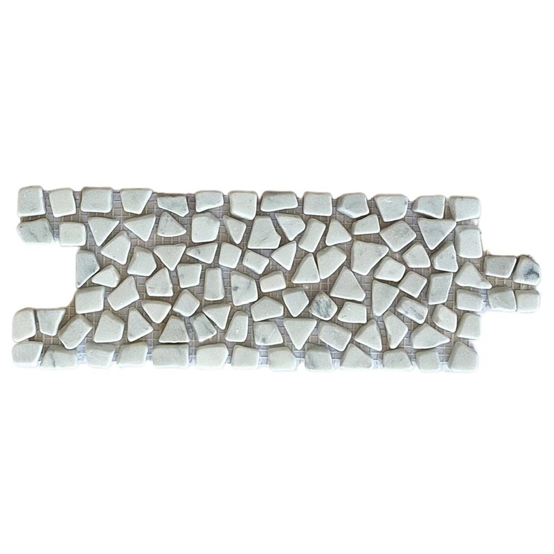 Carrara White Tumbled Mini Random Marble Borders