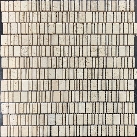 Piccolo Brick Classico Tumbled Travertine Mosaic Tiles