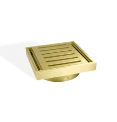 Ezy Flow Brushed Gold Aluminium Floor Waste Grate 100x100x14