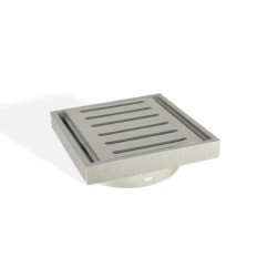 Ezy Flow Brushed Nickel Aluminium Floor Waste Grate 100x100x14