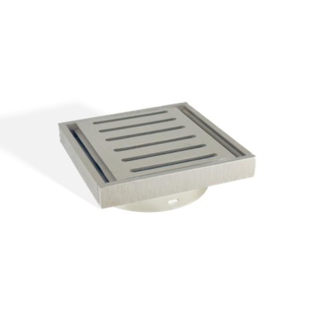 Ezy Flow Brushed Nickel Aluminium Floor Waste Grate 100x100x14