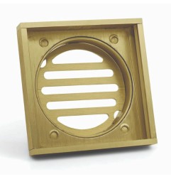 Ezy Flow Brushed Gold Aluminium Floor Waste Grate 100x100x21