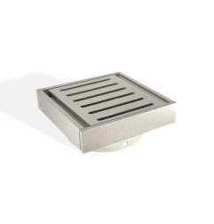 Ezy Flow Brushed Nickel Aluminium Floor Waste Grate 100x100x21