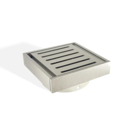 Ezy Flow Brushed Nickel Aluminium Floor Waste Grate 100x100x21
