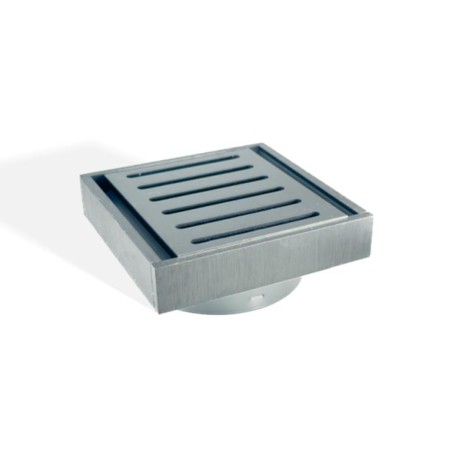 Ezy Flow Brushed Gun Metal Aluminium Floor Waste Grate 100x100x21